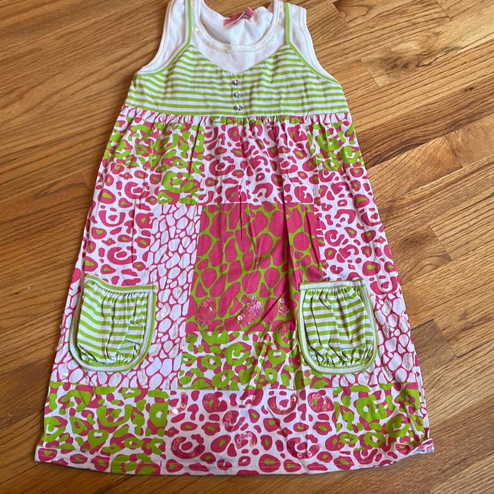 Haven girl dress-size medium 10/12-pink, green and white-adorable!